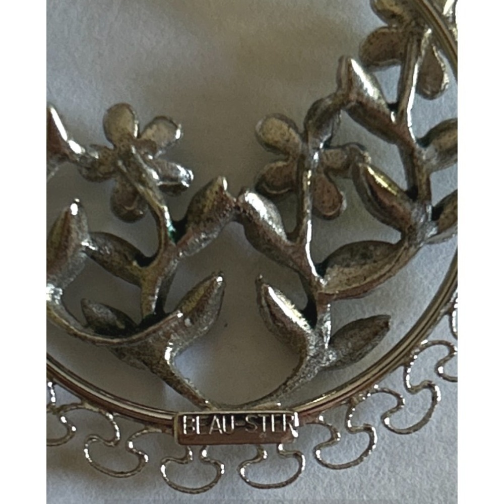 Sweet Vintage Beau Sterling Silver Enamel Forget Me Not Flower Pin Brooch - Picture 4 of 7